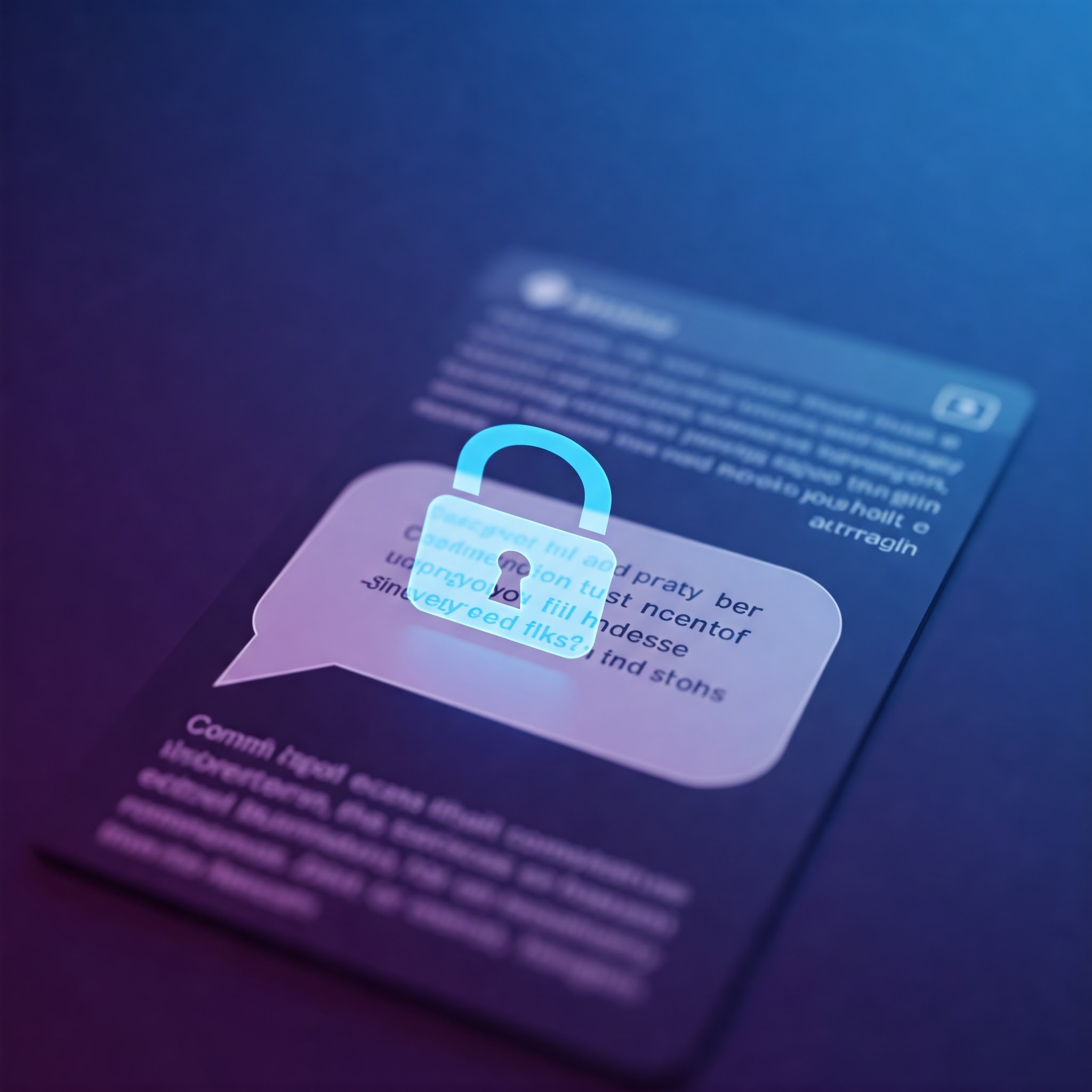 A text message input field with an encryption lock icon, symbolizing message privacy